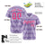 Custom Light Purple Pink White Authentic Corrugated Fashion Baseball Jersey