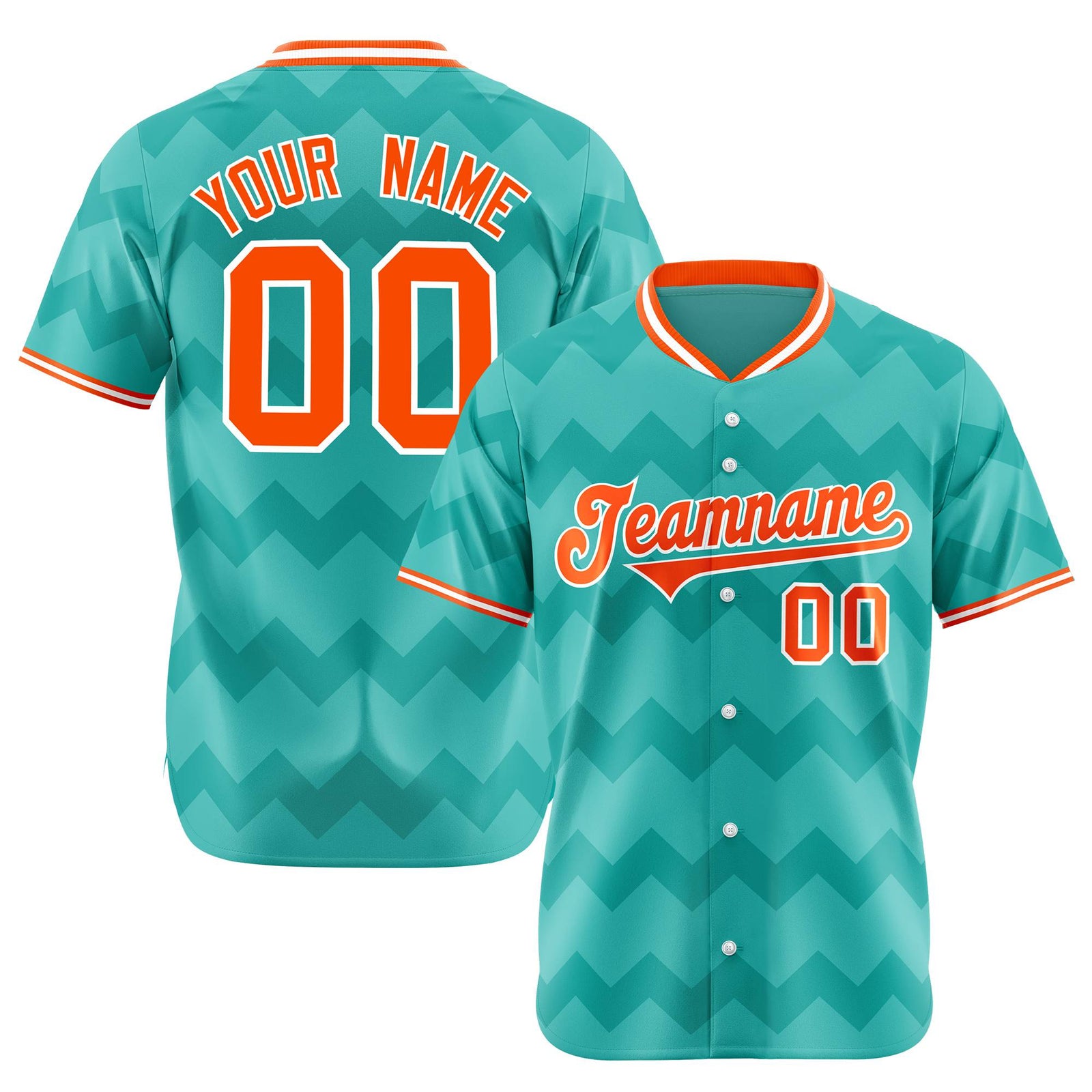 Custom Bright Green Orange White Authentic Corrugated Fashion Baseball Jersey