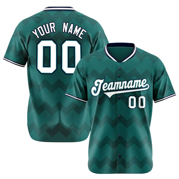 Custom Aqua Navy-White Authentic Corrugated Fashion Baseball Jersey