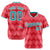 Custom Light Red Aqua White Authentic Corrugated Fashion Baseball Jersey