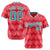 Custom Light Red Aqua White Authentic Corrugated Fashion Baseball Jersey