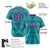 Custom Aqua Purple White Authentic Corrugated Fashion Baseball Jersey