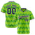 Custom Neon Green Navy White Authentic Corrugated Fashion Baseball Jersey