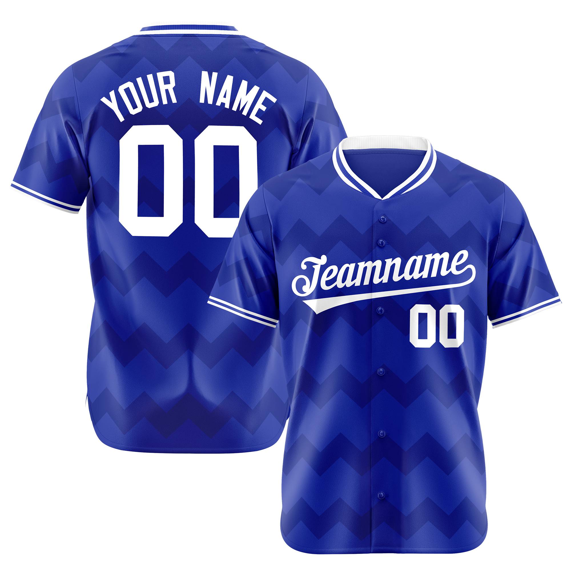 Custom Royal Blue White Authentic Corrugated Fashion Baseball Jersey