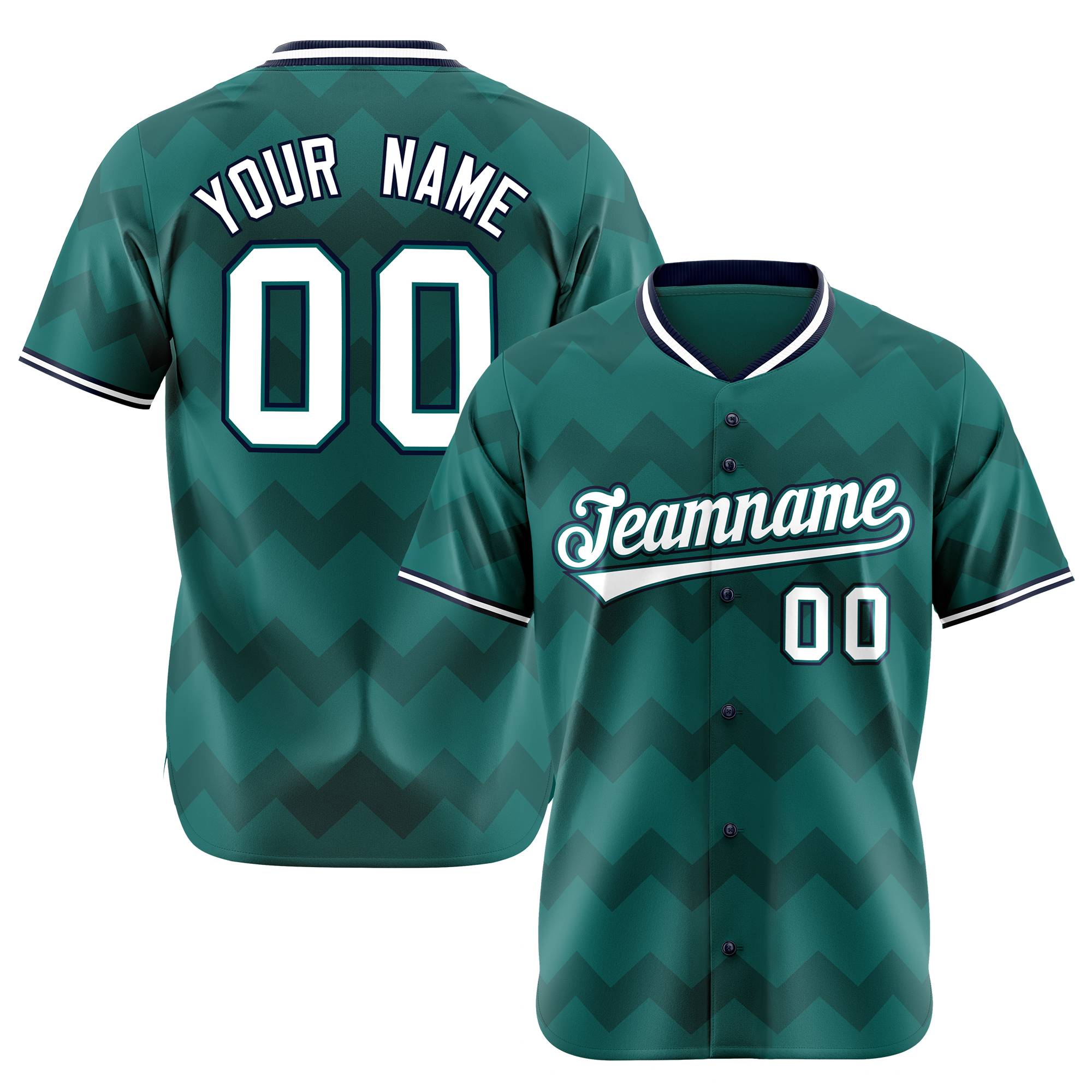 Custom Aqua Navy White Authentic Corrugated Fashion Baseball Jersey