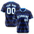 Custom Navy Powder Blue White Authentic Corrugated Fashion Baseball Jersey