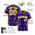 Custom Purple Gold White Authentic Corrugated Fashion Baseball Jersey