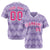 Custom Light Purple Pink White Authentic Corrugated Fashion Baseball Jersey