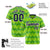 Custom Neon Green Navy White Authentic Corrugated Fashion Baseball Jersey