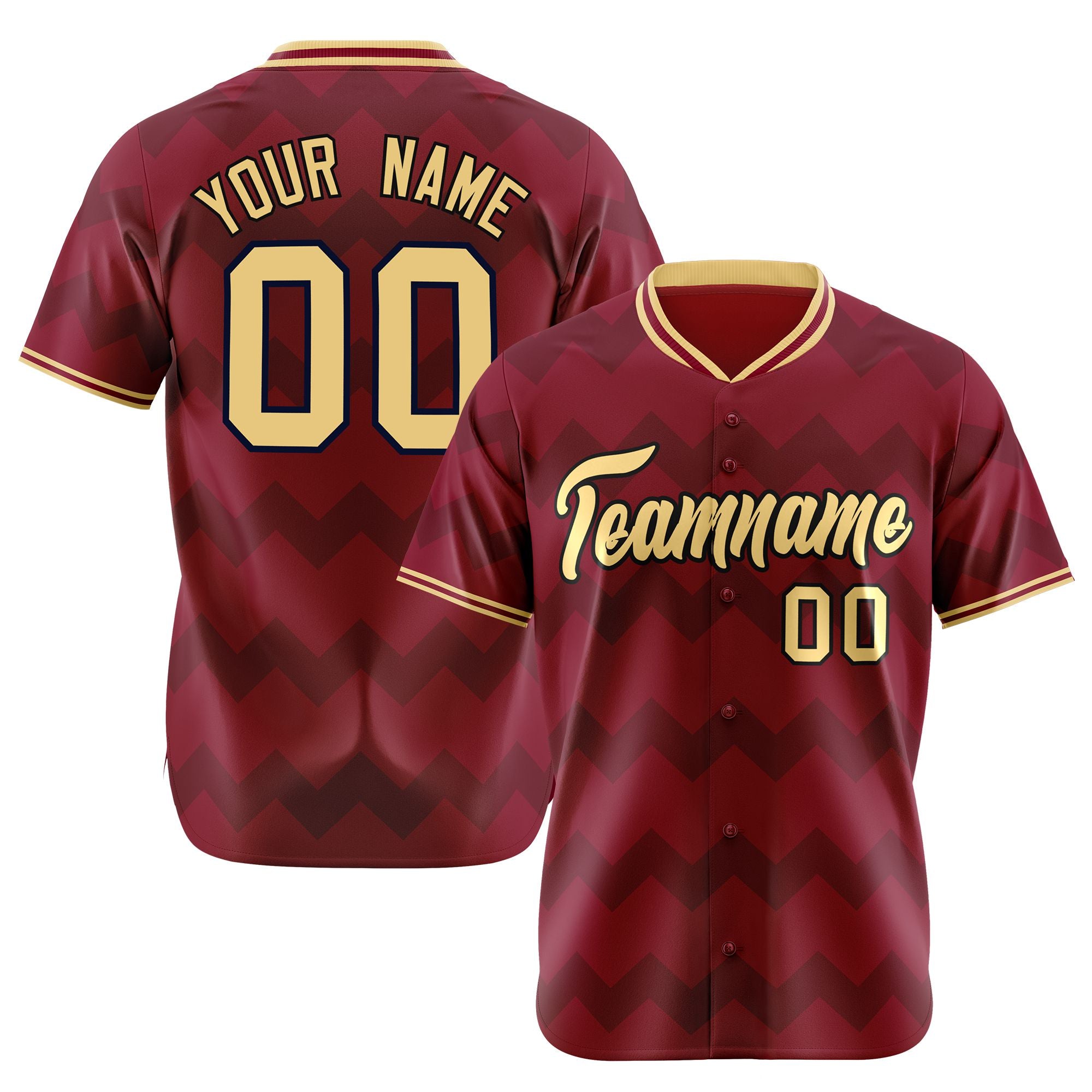 Custom Crimson Khaki Authentic Corrugated Fashion Baseball Jersey