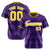 Custom Purple Gold White Authentic Corrugated Fashion Baseball Jersey