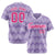 Custom Light Purple Pink White Authentic Corrugated Fashion Baseball Jersey