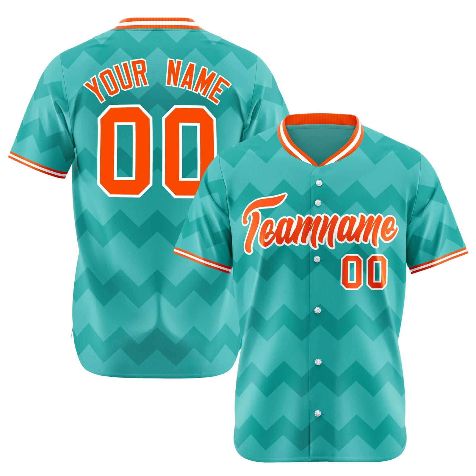 Custom Bright Green Orange White Authentic Corrugated Fashion Baseball Jersey