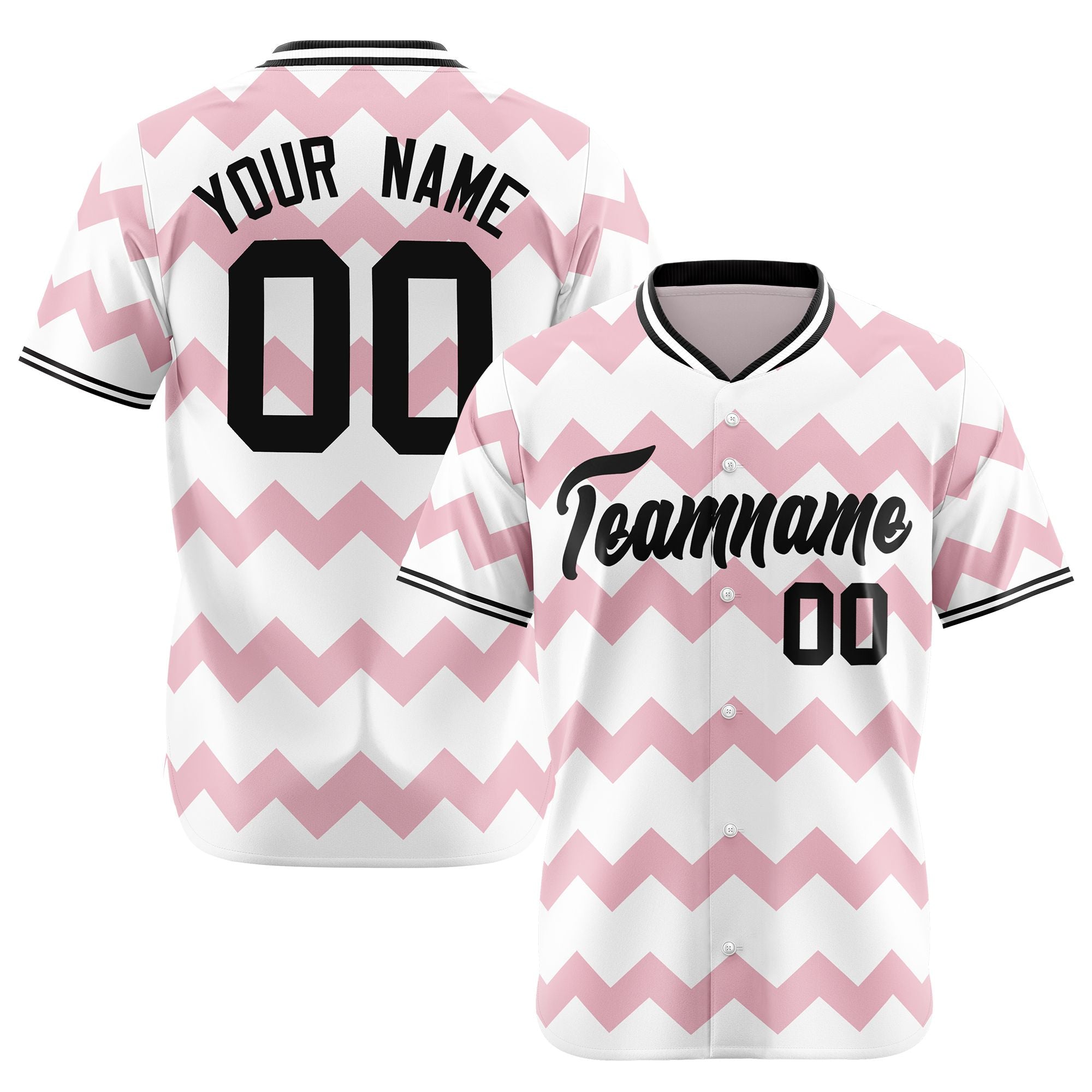 Custom White Black Authentic Corrugated Fashion Baseball Jersey