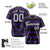 Custom Black Purple Gray Authentic Corrugated Fashion Baseball Jersey