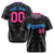 Custom Black Pink Powder Blue Authentic Four Pointed Baseball Jersey