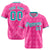 Custom Pink Aqua White Authentic Four Pointed Baseball Jersey