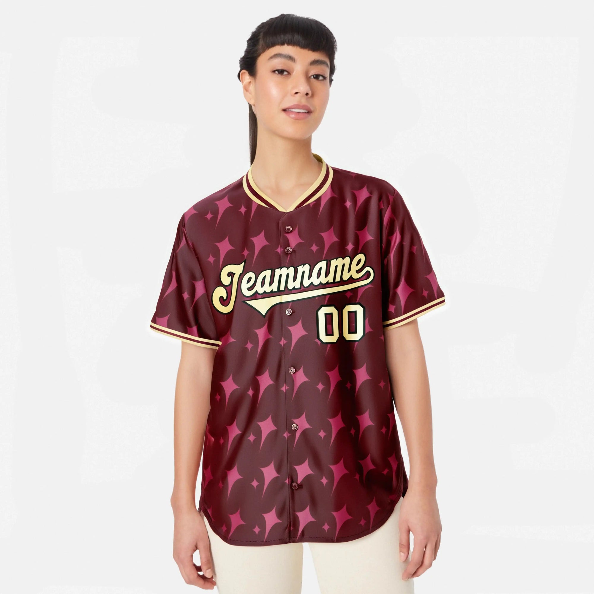 Custom Crimson Khaki Authentic Four Pointed Baseball Jersey