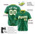 Custom Kelly Green White Gold Authentic Four Pointed Baseball Jersey