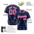 Custom Navy Pink White Authentic Four Pointed Baseball Jersey