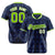 Custom Navy Neon Green White Authentic Four Pointed Baseball Jersey