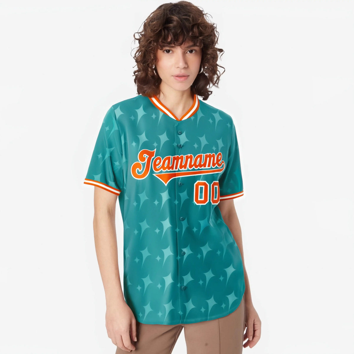 Custom Aqua Orange White Authentic Four Pointed Baseball Jersey