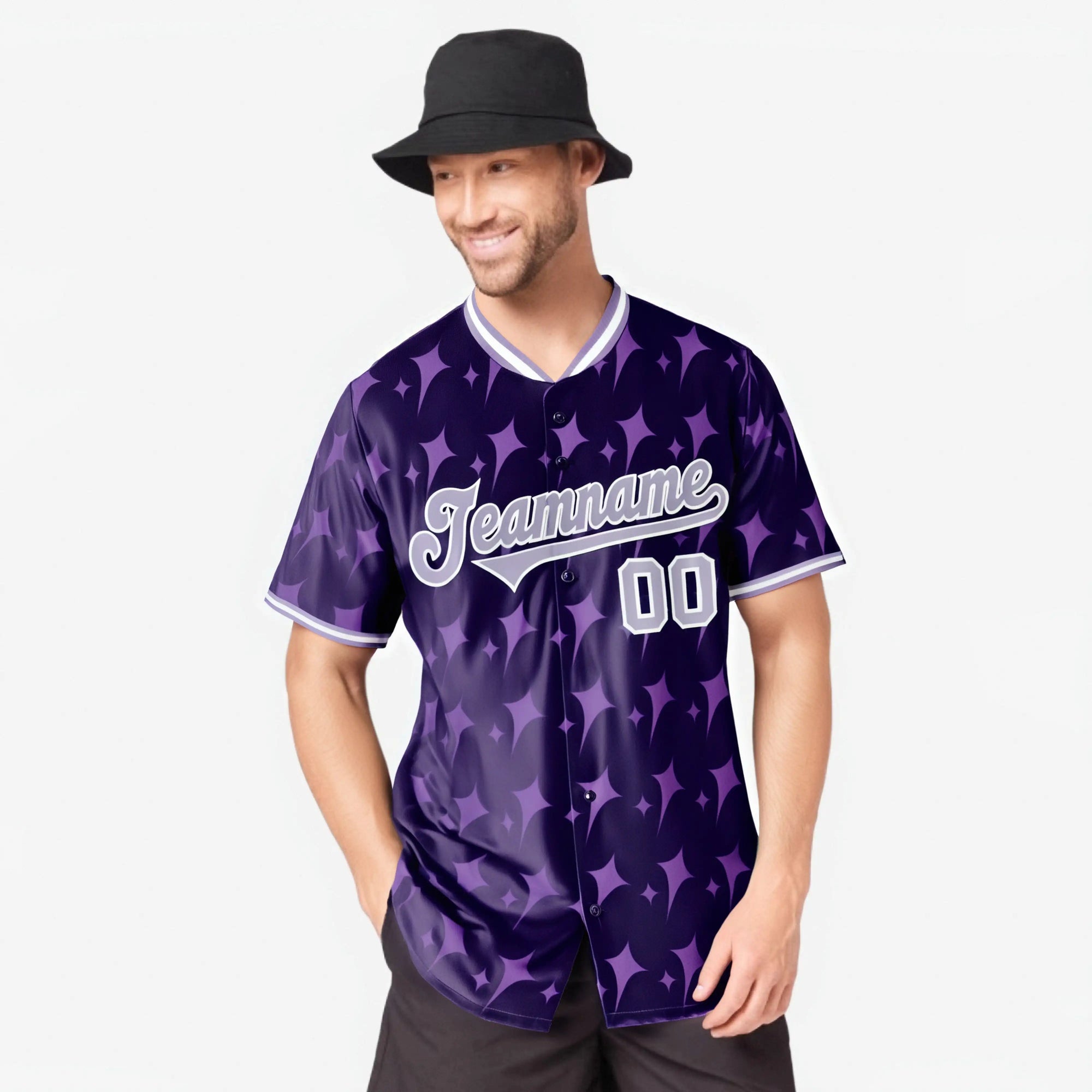 Custom Purple White Authentic Four Pointed Baseball Jersey