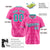 Custom Pink Aqua White Authentic Four Pointed Baseball Jersey