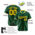 Custom Green Gold White Authentic Four Pointed Baseball Jersey