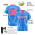 Custom Powder Blue Pink White Authentic Four Pointed Baseball Jersey