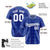 Custom Royal Blue White Gray Authentic Four Pointed Baseball Jersey