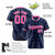 Custom Navy Pink White Authentic Four Pointed Baseball Jersey