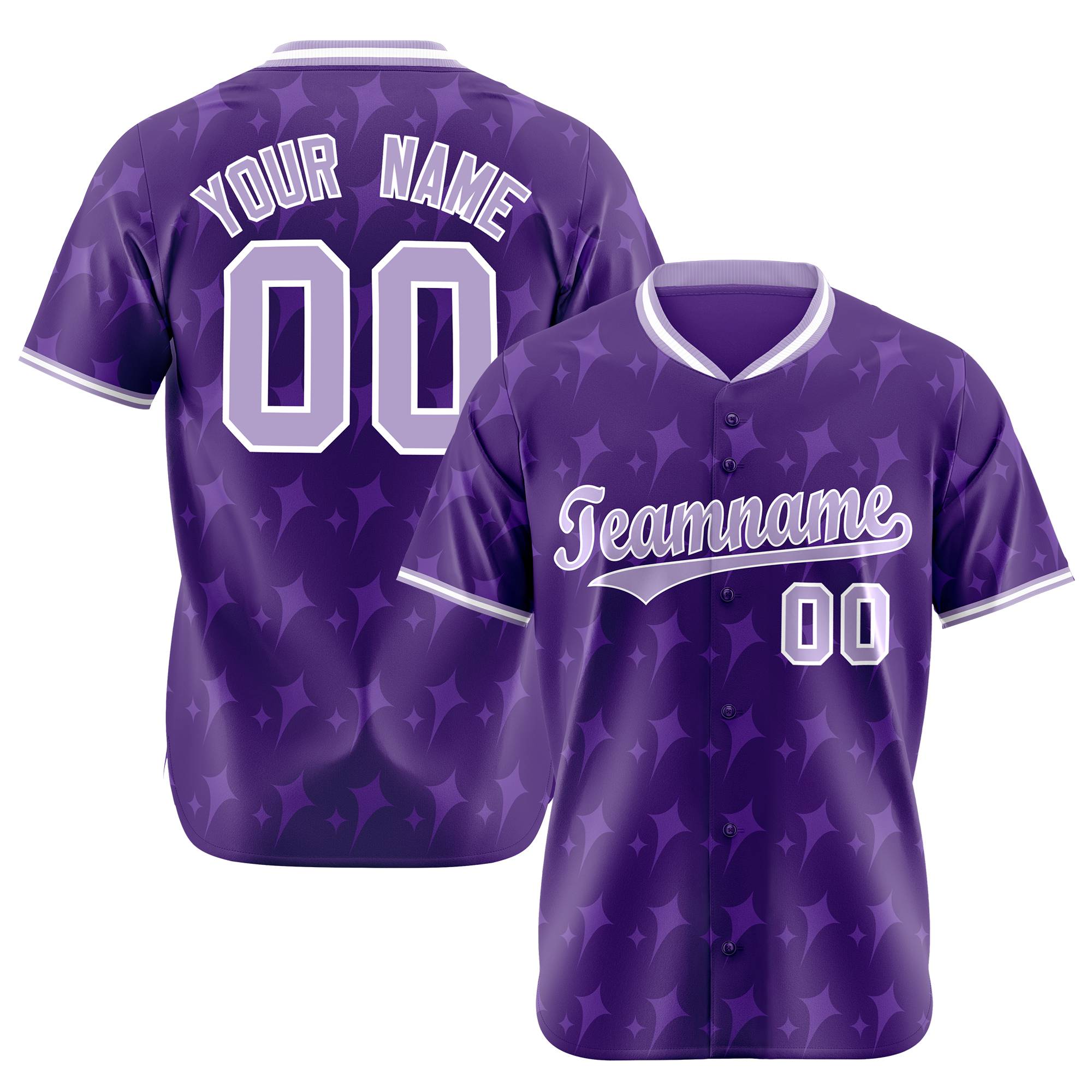 Custom Purple White Authentic Four Pointed Baseball Jersey