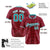 Custom Crimson Aqua White Authentic Four Pointed Baseball Jersey