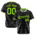 Custom Black Neon Green White Authentic Four Pointed Baseball Jersey