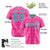 Custom Pink Aqua White Authentic Four Pointed Baseball Jersey