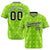 Custom Neon Green Black White Authentic Four Pointed Baseball Jersey