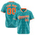 Custom Aqua Orange White Authentic Four Pointed Baseball Jersey