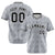 Custom Gray Black White Authentic Four Pointed Baseball Jersey