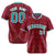 Custom Crimson Aqua White Authentic Four Pointed Baseball Jersey