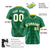 Custom Kelly Green White Gold Authentic Four Pointed Baseball Jersey