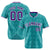 Custom Aqua Purple White Authentic Four Pointed Baseball Jersey