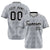 Custom Gray Black White Authentic Four Pointed Baseball Jersey