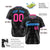 Custom Black Pink Powder Blue Authentic Four Pointed Baseball Jersey