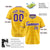 Custom Gold Purple White Authentic Four Pointed Baseball Jersey