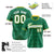 Custom Kelly Green White Gold Authentic Four Pointed Baseball Jersey