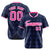 Custom Navy Pink White Authentic Four Pointed Baseball Jersey