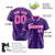 Custom Purple Pink White Authentic Four Pointed Baseball Jersey