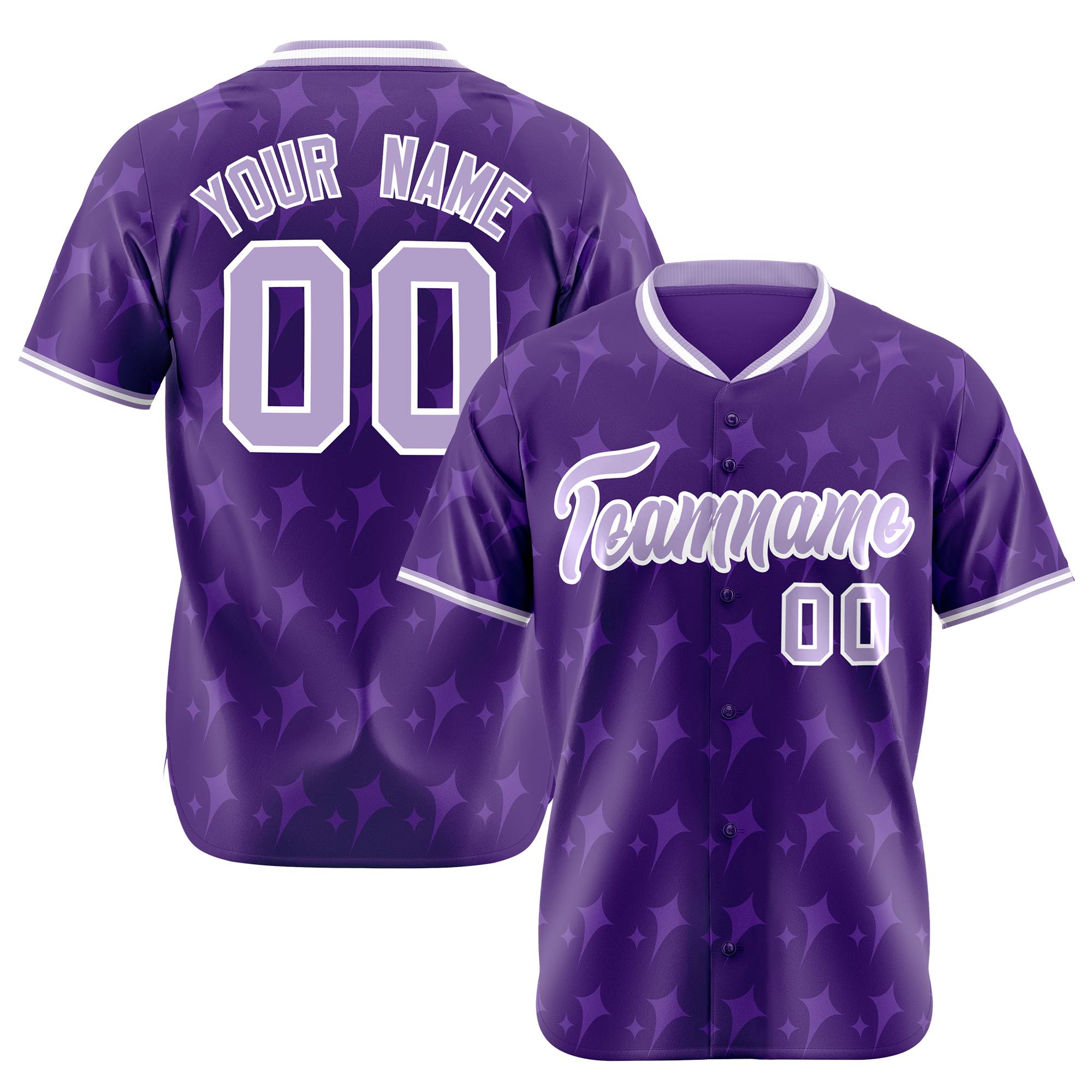 Custom Purple White Authentic Four Pointed Baseball Jersey