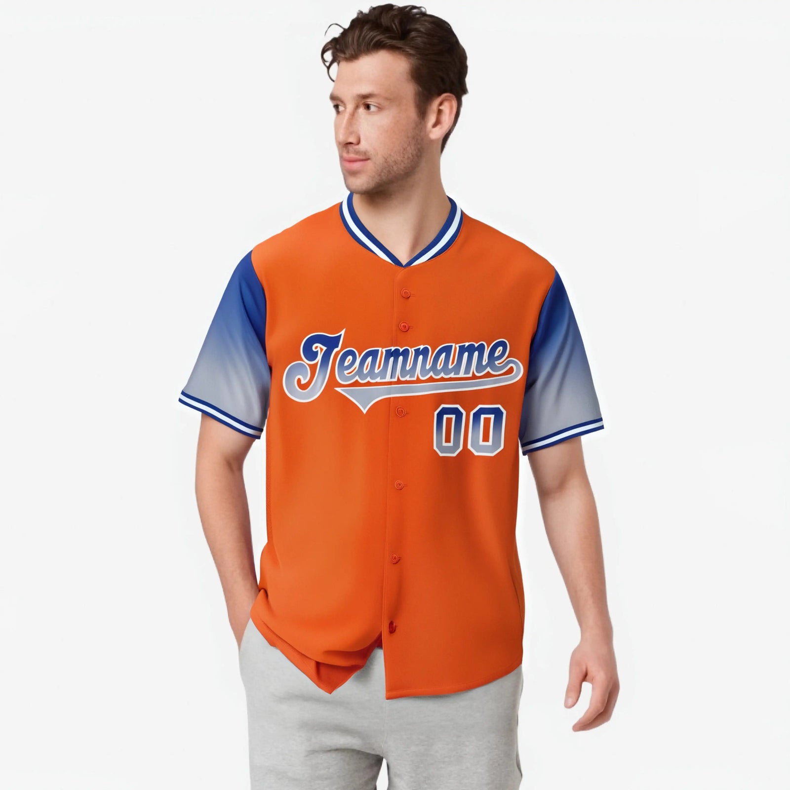 Custom Orange Purple-Light Purple Gradient Fashion Authentic Baseball Jersey